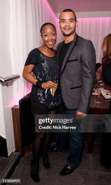 Angellica Bell and Michael Underwood attend the launch of Aquum on March 11, 2009 in London, England.