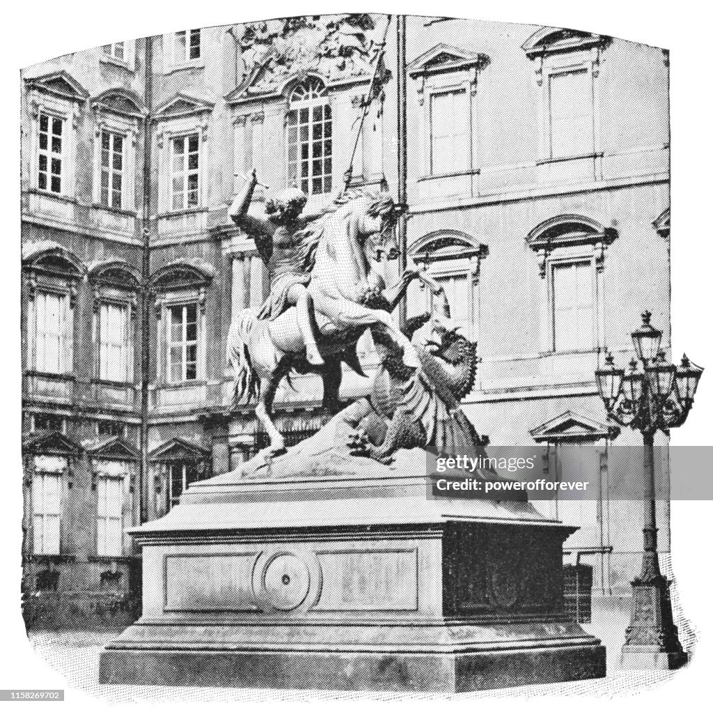 Saint George and the Dragon By August Kiss in Berlin, Germany - Imperial Germany 19th Century