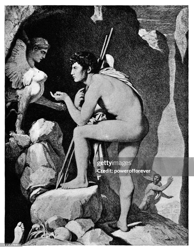 Oedipus and the Sphinx by Jean-August-Dominique Ingres - 19th Century