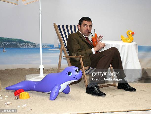 Rowan Atkinson as "Mr. Bean" during "Mr. Bean's Holiday" Berlin Photocall at Adlon Hotel Berlin in Berlin, Berlin, Germany.