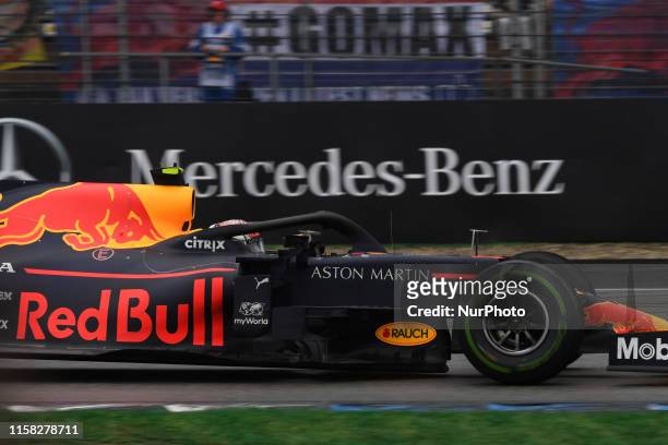 Dutch driver Max Verstappen of Austrian Anglo team Aston Martin Red Bull Racing driving his single-seater RB15 during the 78th edition of the German...