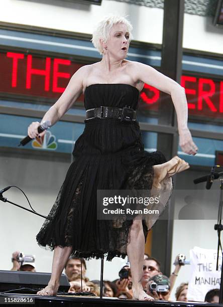 Cyndi Lauper during Cyndi Lauper Performs on NBC's "Today Show Summer Concert Series" - August 4, 2006 at Dean and Deluca Plaza in New York City, New...