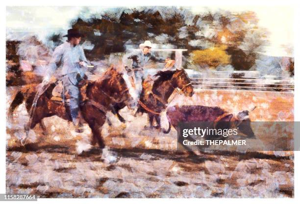 Rope Rodeo Design Team Roping Rodeo Action Digital Photo Manipulation High-Res Vector ...