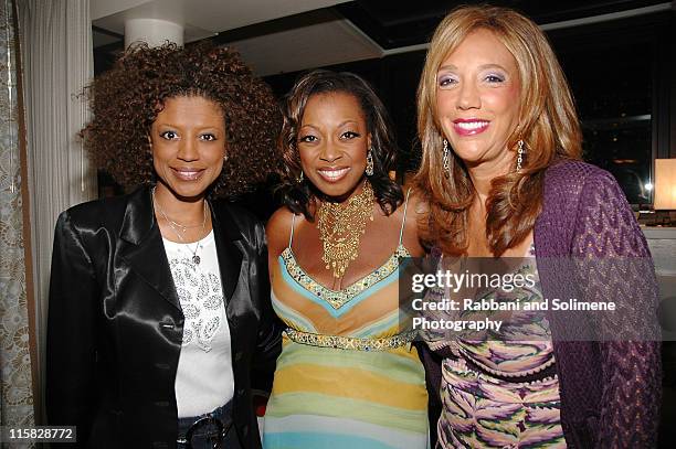 Marva Hicks, Star Jones Reynolds and Denise Rich during Star Jones Reynolds celebrates Dress for Success with Penthouse Party - March 13, 2006 at 70...