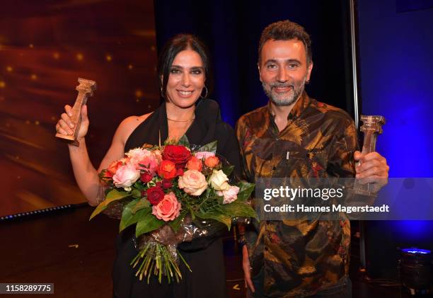 Director Nadine Labakiat and Talal Derki during the Bernhard Wicki Award during the Munich Film Festival 2019 at Cuvilles Theatre on June 25, 2019 in...