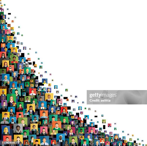 vector illustration of an abstract scheme, which contains people icons. - corners stock illustrations