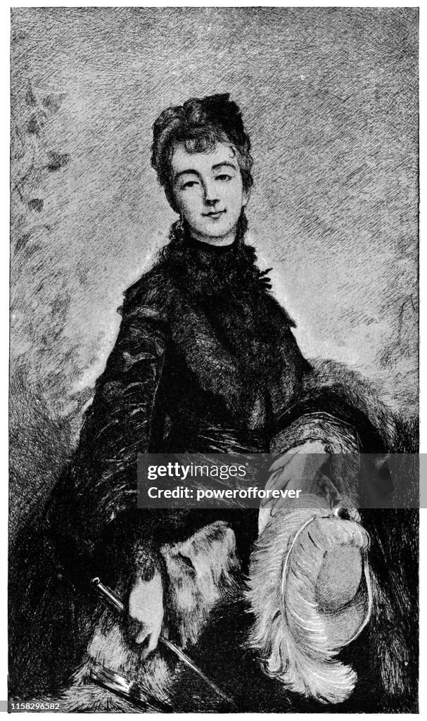 Retrato de la Mujer Joven por Charles Joshua Chaplin - Siglo XIX