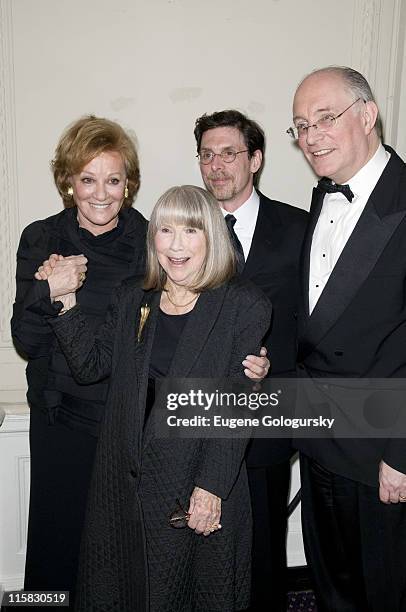 Cynthia Harris, Julia Harris and Scott Allan Evans attend the 15th annual The Actor's Company Theater Crystal Gala honoring Julie Harris on March 3,...