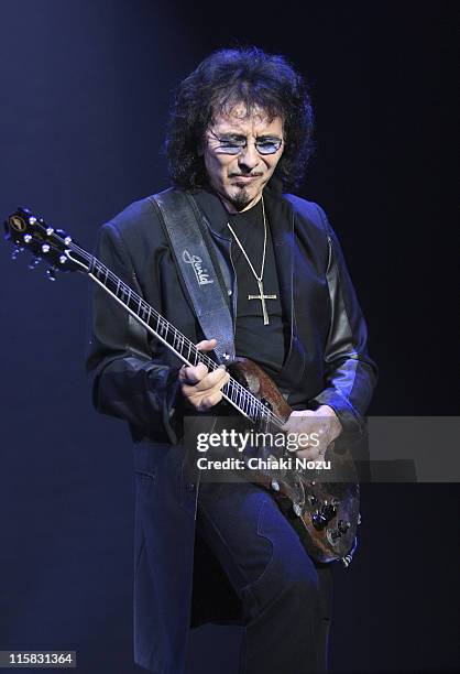 Tony Iommi of the band Heaven and Hell during a performance at Wembley Arena on November 10, 2007 in London, England.