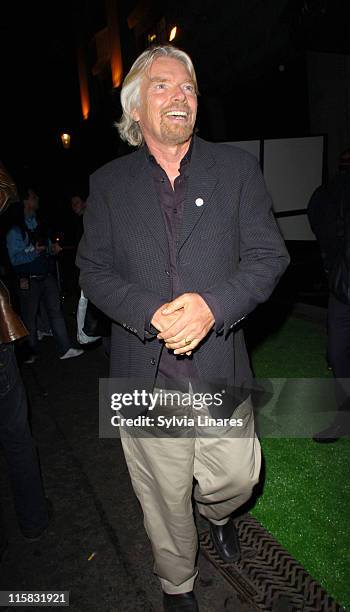 Richard Branson during Pre-Wimbledon Party - Departures at Kensington Roof Gardens in London, Great Britain.