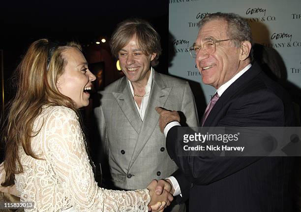 Jeanne Marine, Bob Geldof and Sydney Pollack during Tiffany and Co Host Private Screening of "Sketches of Frank Gehry" for the Launch of the Frank...