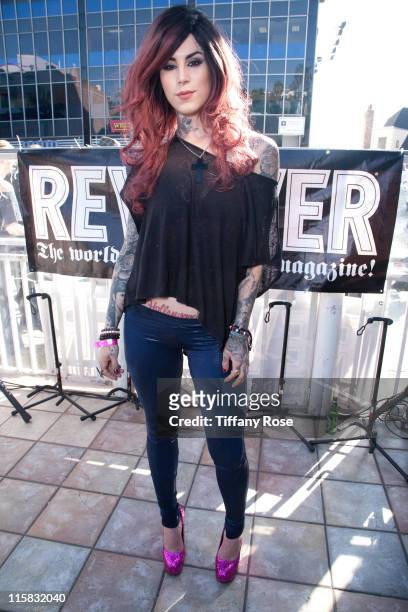 Kat Von D of LA Ink attends the 2nd Annual Golden Gods Awards Nominees and Press Conference at The Rainbow Bar and Grill on February 17, 2010 in Los...