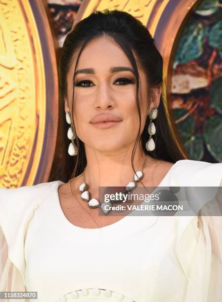 Actress Q'orianka Kilcher arrives for "Dora and the Lost City of Gold" premiere at the Regal Cinemas LA Live in Los Angeles on July 28, 2019.