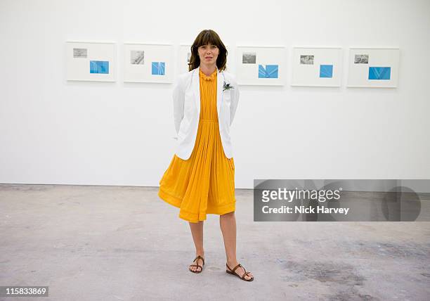 Marine Hugonnier attends Marine Hugonnier's 'The Secretary of the Invisible' exhibition private view at the Max Wigram Gallery, 28 Redchurch Street...
