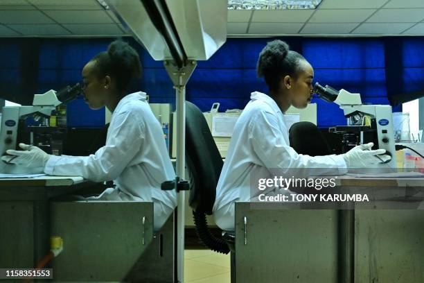 Lab-technician analyses biological samples at Lancet laboratories, the only World Anti Doping Agency accredited facility for eastern Africa, in the...