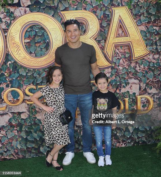 Mario Lopez, Gia Francesca Lopez and Dominic Lopez attend the LA Premiere Of Paramount Pictures' "Dora And The Lost City Of Gold" held at Regal...