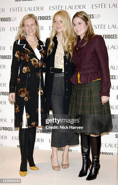 Alana Weston, Gwyneth Paltrow and Aerin Lauder during Estee Lauder: Pleasures - 10th Anniversary Launch and Appearance by Gwyneth Paltrow at...