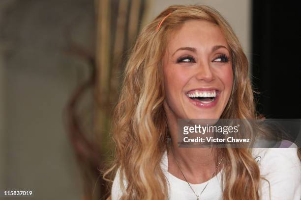 Anahi of RBD attends a press conference to announce their new album "Empezar Desde Cero" held at EMI Music on November 27, 2007 in Mexico City.