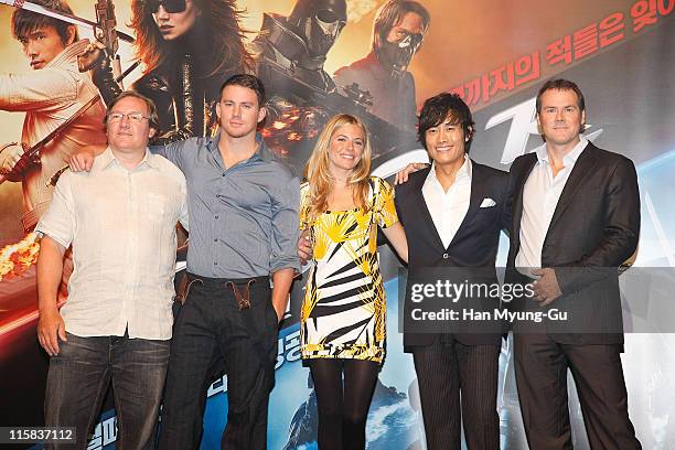 Producer Lorenzo di Bonaventura, actor Channing Tatum actress Sienna Miller, actor Lee Byung-Hun and director Stephen Sommers attend the 'G. I. Joe:...