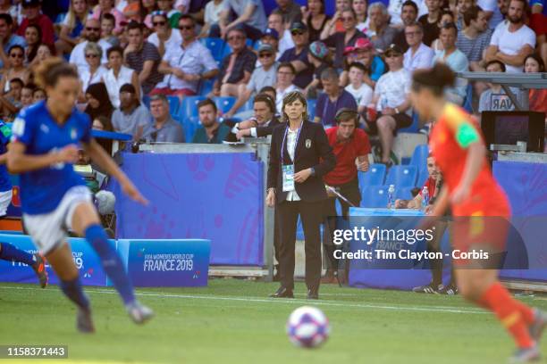 June 25. Head coach Milena Bertolini of Italy on the sideline during the Italy V China, round of sixteen match at the FIFA Women's World Cup at Stade...