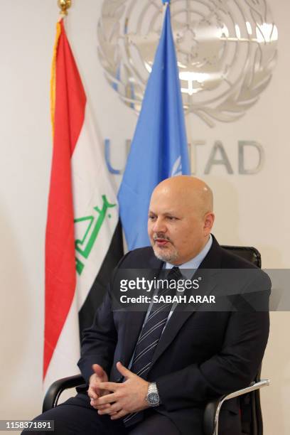 Head of the United Nations Investigative Team to Promote Accountability for Crimes Committed by ISIL Karim Khan gives an interview at the Unitad...