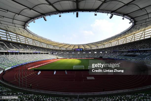 General view of Suzhou Olympic Sports Center Stadium as Sydney FC players attend a training session a day before their match against Paris Saint...