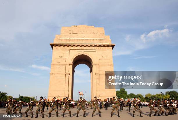 Shot of Army soldiers while celebrating Kargil Vijay Diwas at India Gate in New Delhi.