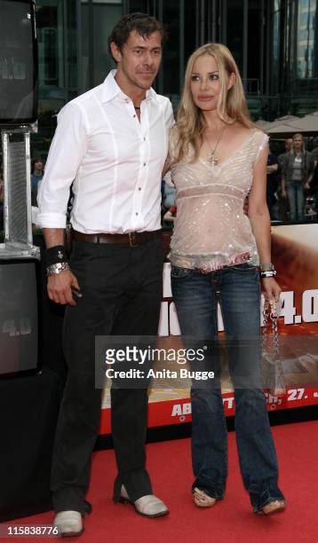Sven Martinek and Xenia Seeberg during "Live Free or Die Hard" Berlin Premiere - Arrivals at CineStar Movie Theatre in Berlin, Berlin, Germany.
