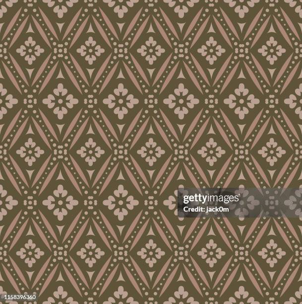 vintage seamless patterns on brown - renaissance pattern stock illustrations