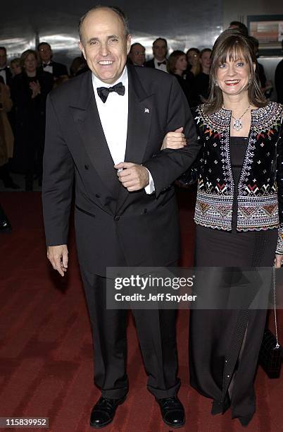 Rudolph Giuliani and fiancee Judith Nathan during Kennedy Center Honors 2002 at Kennedy Center in Washington, DC, United States.