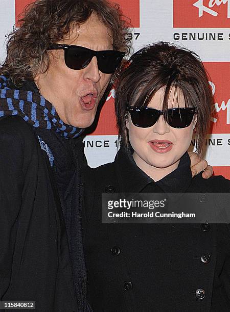 Mick Rock and Kelly Osbourne during Ray-Ban Wayfarer Uncut Sessions - Arrivals at Electric Ballroom in London, United Kingdom.