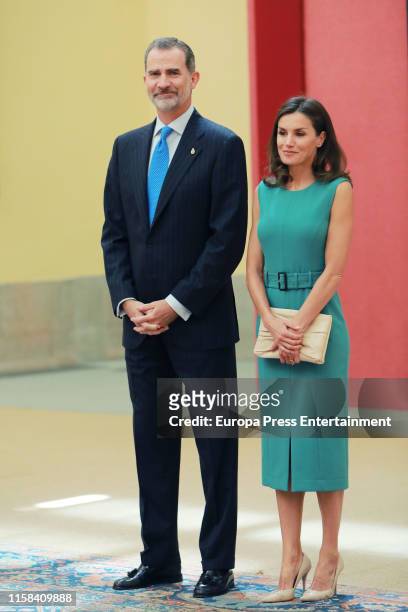 Spanish Royals attend a meeting with members of 'Princesa de Asturias' foundation at El Pardo Royal Palace June 26, 2019 in Madrid, Spain.