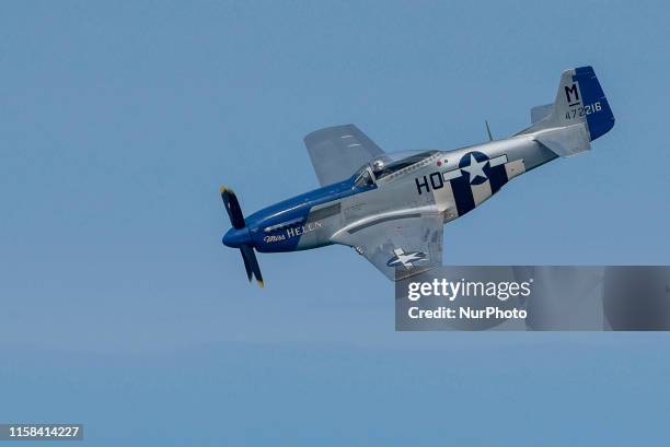 Mustang during the 2019 Bray Air Display in Bray, Ireland on July 28, 2019.