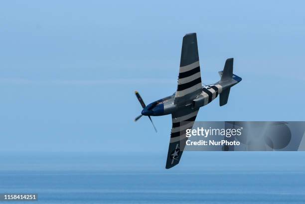 Mustang during the 2019 Bray Air Display in Bray, Ireland on July 28, 2019.