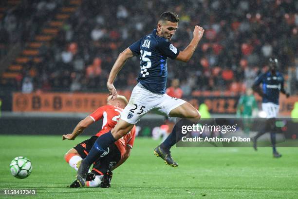 Thomas Garcia of Paris fc during the Ligue 2 match between Lorient and Paris FC at Stade du Moustoir on July 29, 2019 in Lorient, France.