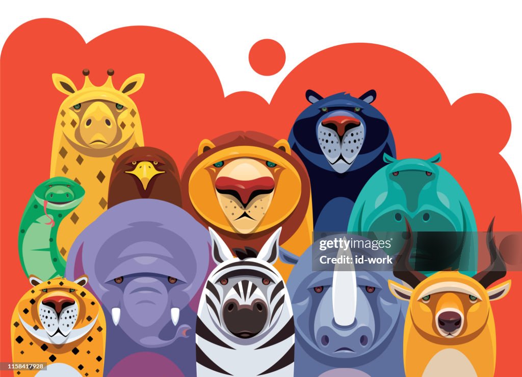 Group Of Wild Sad Animals High-Res Vector Graphic - Getty Images