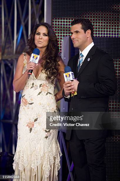 Lucero and Marco Antonio Regil during Teleton Mexico 2006 - Day 1 - Show and Press Room at Televisa San Angel in Mexico, Mexico City, Mexico.
