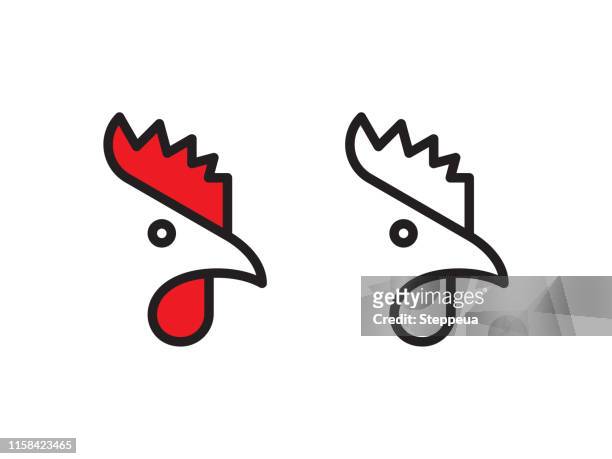 stockillustraties, clipart, cartoons en iconen met rooster logo - chicken