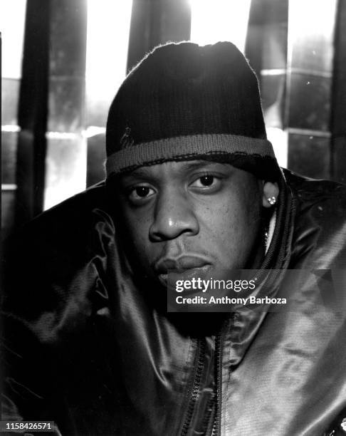 Portrait of American rapper Jay-Z , New York, 2000.