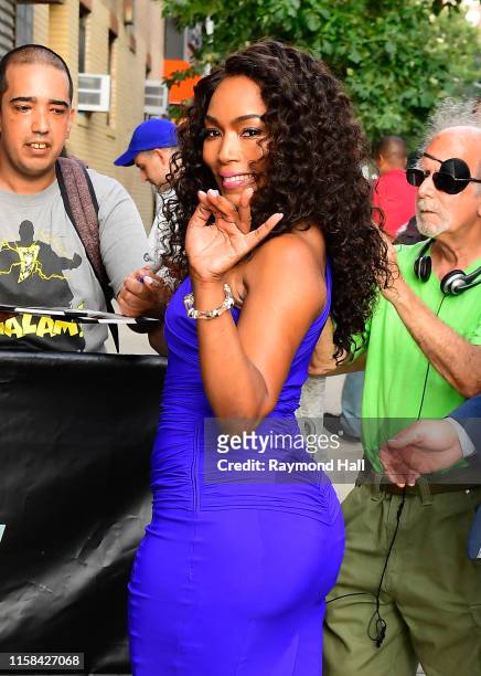 Angela Bassett is seen outside "The Daily Show with Trevor Noah" on July 29, 2019 in New York City.