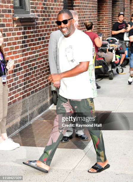 Idris Elba seen outside "The Late Show with Stephen Colbert" on July 29, 2019 in New York City.