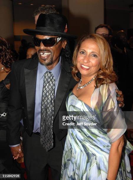 Cathy Hughes, Chairman of Radio One and Chuck Brown at the Radio One 25th Anniversary Celebration.