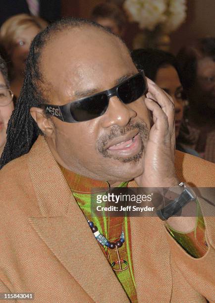 Stevie Wonder during Stevie Wonder Attends His Wife Kai Milla's Fashion Show - December 11, 2005 at Saks Jandel in Washington, D.C., -, United States.