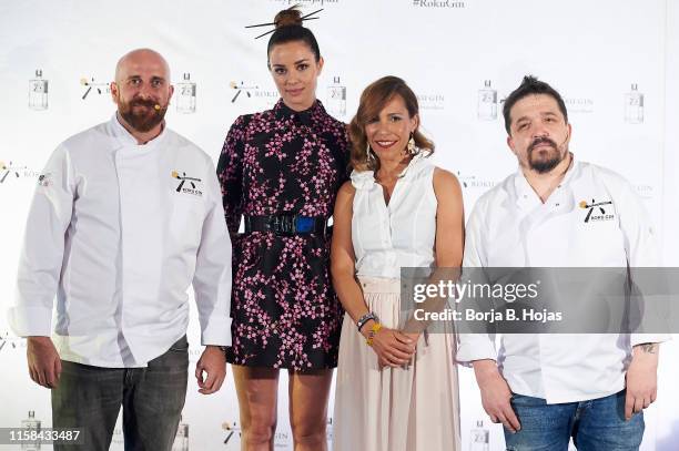 Chef Hugo Muñoz, actress Dafne Fernandez, Vanesa Travieso and bartender Carlos Moreno attends to presentation of new gastronomic proposal with Roku...