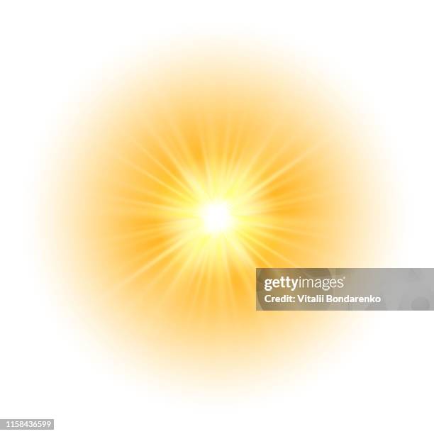glow light effect, explosion, glitter, spark, sun flash. vector illustration - white background stock illustrations