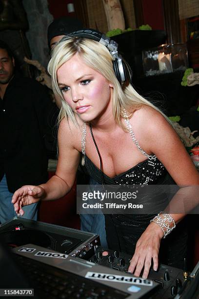 Playmate and DJ Colleen Shannon DJ's at the 50th Anniversary Playboy Playmate of the year party on April 12, 2008 at Hadaka Sushi Restaurant Bar and...