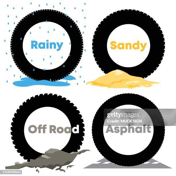 different vehicle tires - motorcycle wheel stock illustrations