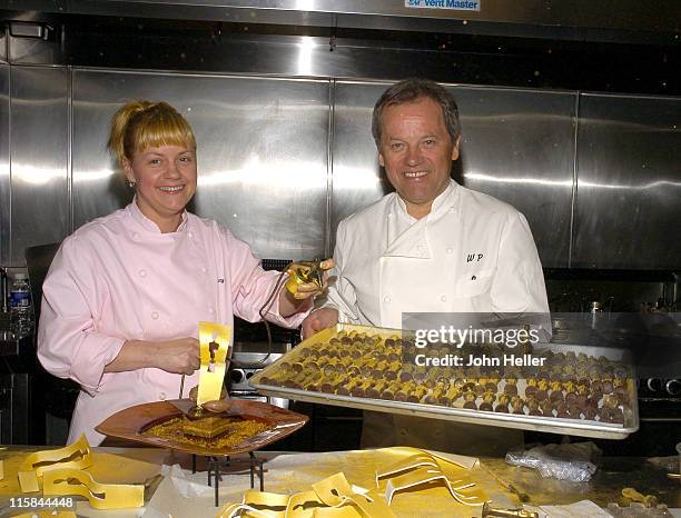 Sherry Yard, executive pastry chef of Wolfgang Puck Worldwide and two-time James Beard Award-winning pastry chef, and Wolfgang Puck show off the...