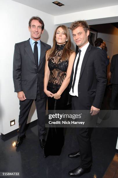 Tim Jefferies, Elizabeth Hurley and Marc Hom during Marc Hom and Tim Jefferies Host Party to Celebrate the Launch of Marc Hom's Book "Portraits" at...