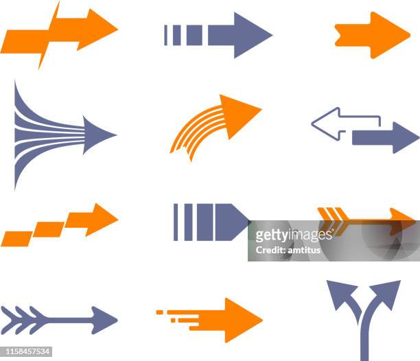 arrows various - curved arrows stock illustrations